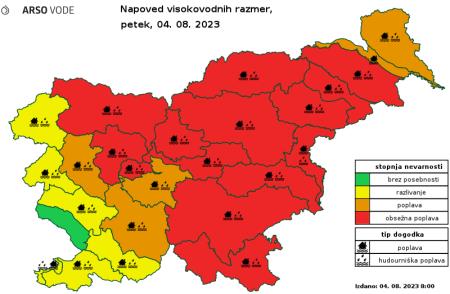 ARSO napoved poplave 4 8 2023